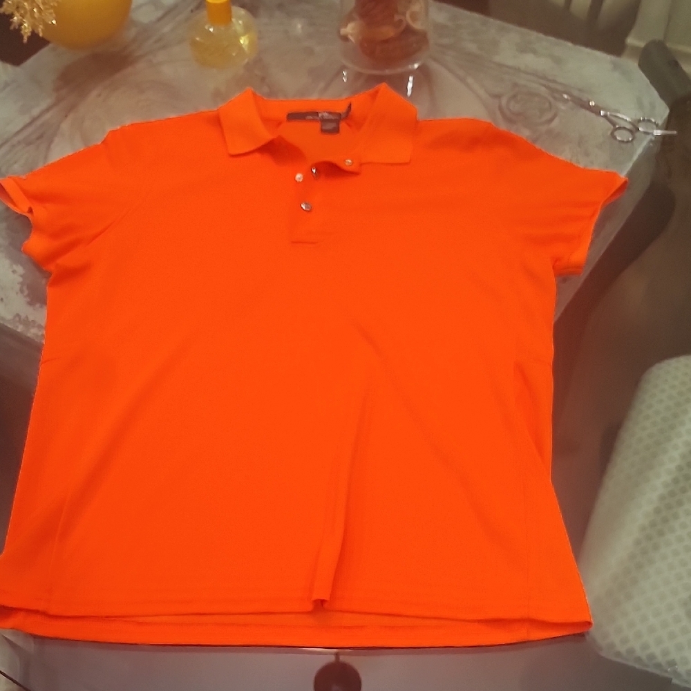 Ralph LAUREN RLX Tailored Fit Piqué Polo Shirt Large Like New Orange